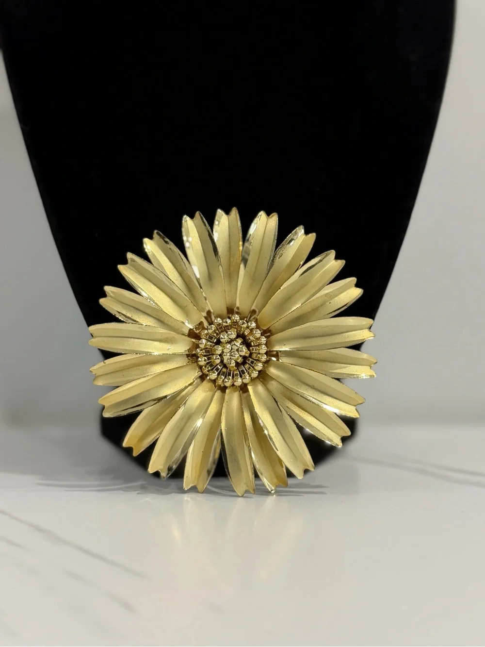 Vintage Gold Floral Statement Brooch